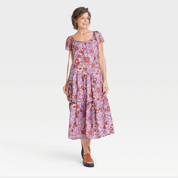 NWT Knox Rose Floral Flutter Sleeve Dress size ML
